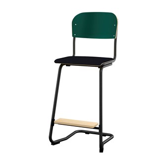 Matte FSC stol sh 63 cm stort sæde sort stel