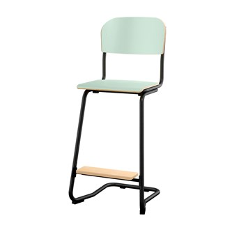 Matte FSC stol sh 63 cm stort sæde sort stel