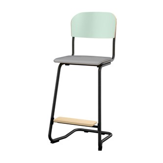 Matte FSC stol 63 cm lille sæde sort stel