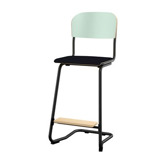 Matte FSC stol sh 63 cm stort sæde sort stel