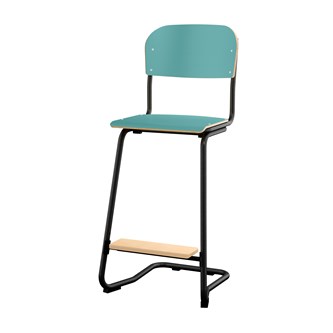 Matte FSC stol sh 63 cm stort sæde sort stel
