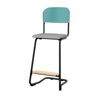 Matte FSC stol 63 cm lille sæde sort stel