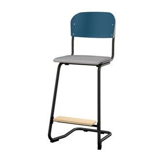 Matte FSC stol 63 cm lille sæde sort stel