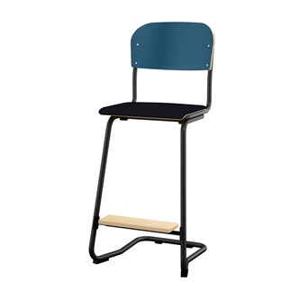 Matte FSC stol sh 63 cm stort sæde sort stel