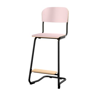 Matte FSC stol sh 63 cm stort sæde sort stel
