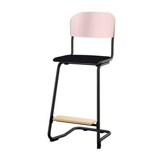 Matte FSC stol sh 63 cm stort sæde sort stel