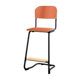 Matte FSC stol sh 63 cm stort sæde sort stel