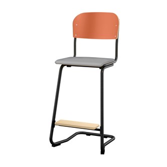 Matte FSC stol 63 cm lille sæde sort stel