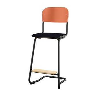 Matte FSC stol sh 63 cm stort sæde sort stel