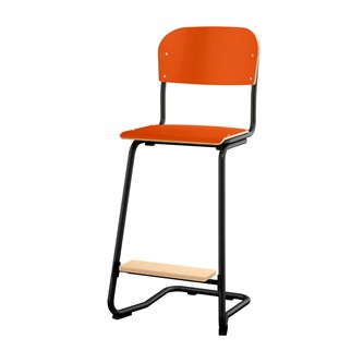 Matte FSC stol sh 63 cm stort sæde sort stel