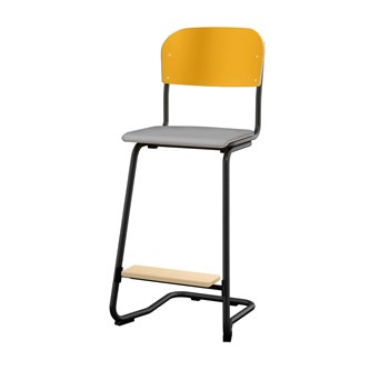 Matte FSC stol 63 cm lille sæde sort stel