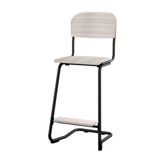 Matte FSC stol sh 63 cm stort sæde sort stel