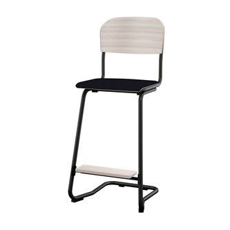 Matte FSC stol sh 63 cm stort sæde sort stel
