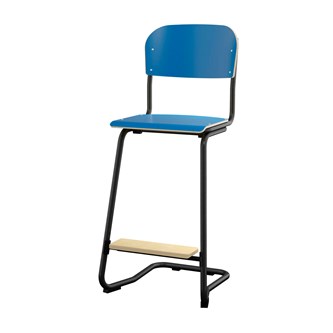 Matte FSC stol sh 63 cm stort sæde sort stel