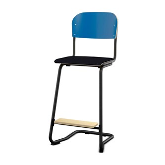 Matte FSC stol sh 63 cm stort sæde sort stel