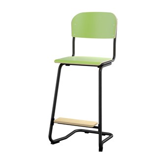 Matte FSC stol sh 63 cm stort sæde sort stel
