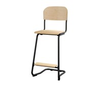 Matte FSC stol 63 cm lille sæde sort stel