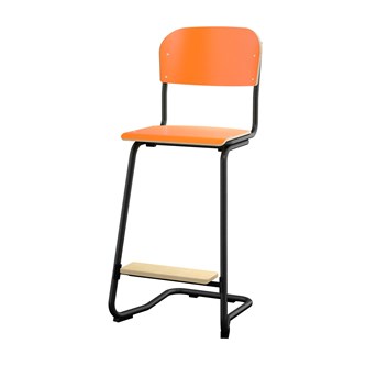 Matte FSC stol sh 63 cm stort sæde sort stel