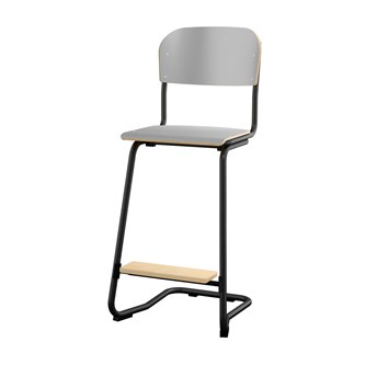 Matte FSC stol sh 63 cm stort sæde sort stel