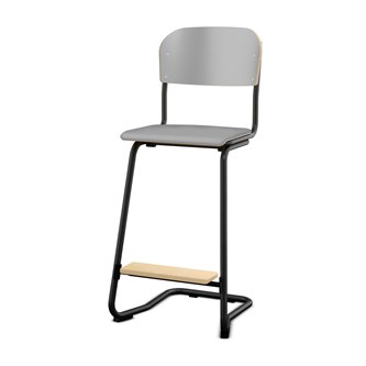 Matte FSC stol 63 cm lille sæde sort stel