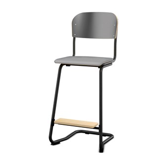 Matte FSC stol 63 cm lille sæde sort stel