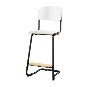 Matte FSC stol sh 63 cm stort sæde sort stel