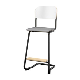 Matte FSC stol 63 cm lille sæde sort stel