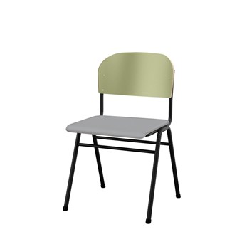 Matte FSC stol sh 44 cm stort sæde sort stel