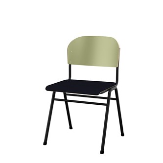 Matte FSC stol sh 44 cm stort sæde sort stel