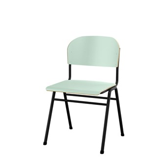 Matte FSC stol sh 44 cm stort sæde sort stel