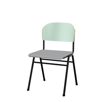 Matte FSC stol sh 44 cm stort sæde sort stel