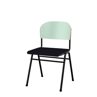 Matte FSC stol sh 44 cm stort sæde sort stel