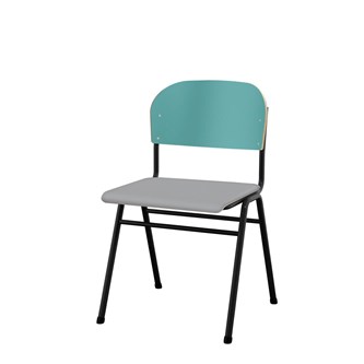 Matte FSC stol sh 44 cm stort sæde sort stel