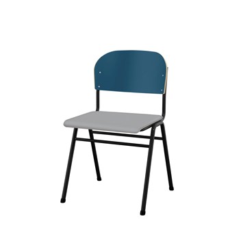 Matte FSC stol sh 44 cm stort sæde sort stel