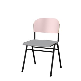 Matte FSC stol sh 44 cm stort sæde sort stel