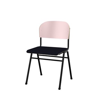 Matte FSC stol sh 44 cm stort sæde sort stel