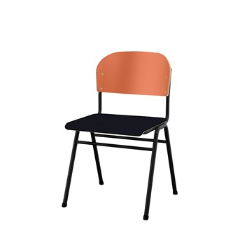 Matte FSC stol sh 44 cm stort sæde sort stel