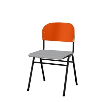 Matte FSC stol sh 44 cm stort sæde sort stel