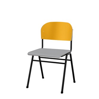 Matte FSC stol sh 44 cm stort sæde sort stel