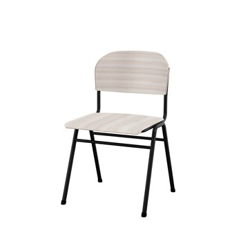 Matte FSC stol sh 44 cm stort sæde sort stel