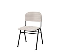 Matte FSC stol sh 44 cm stort sæde sort stel