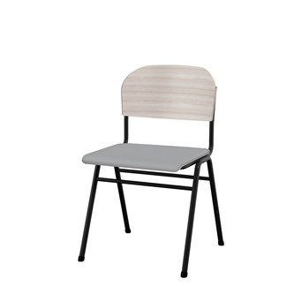 Matte FSC stol sh 44 cm stort sæde sort stel