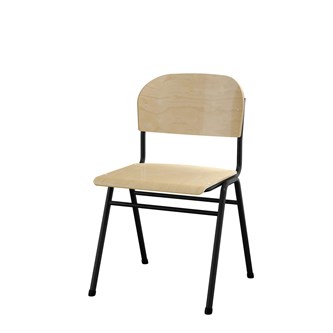 Matte FSC stol sh 44 cm stort sæde sort stel