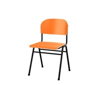 Matte stol sh 44 cm stort sæde sort understel