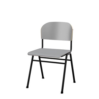 Matte FSC stol sh 44 cm stort sæde sort stel