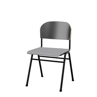 Matte FSC stol sh 44 cm stort sæde sort stel