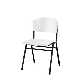 Matte FSC stol sh 44 cm stort sæde sort stel
