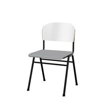 Matte FSC stol sh 44 cm stort sæde sort stel