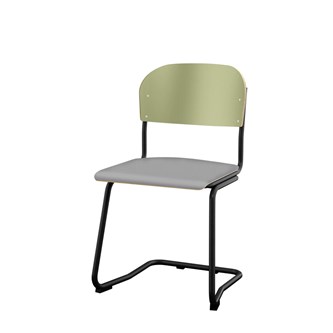 Matte FSC stol sh 45 cm stort sæde sort stel