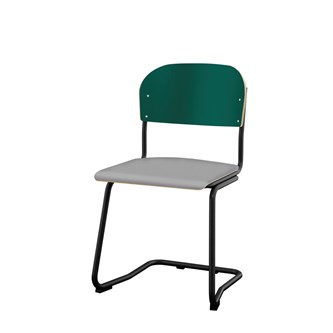 Matte FSC stol sh 45 cm stort sæde sort stel